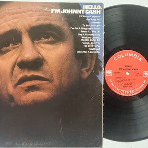 Vintage 1970 Vinyl Record Album by Johnny Cash titled Hello, I&#39;m Johnny Cash