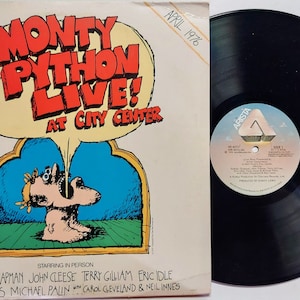 Vintage 1976 Vinyl Record by Monty Python titled Live At City Center