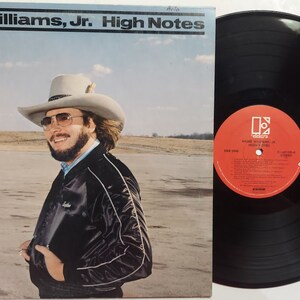 Vintage 1982 Vinyl Record Album by Hank Williams Jr. titled High Notes