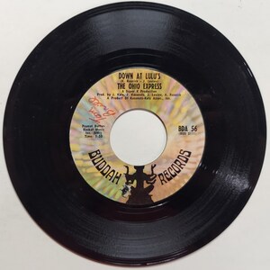 Vintage 1968 Vinyl, 7&quot;, 45 RPM, Single 1968 by The Ohio Express titled Down At Lulu&#39;s / She&#39;s Not Comin&#39; Home