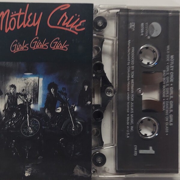 Cassette 1987 Vintage Music by  Motley Crue titled Girls, Girls, Girls