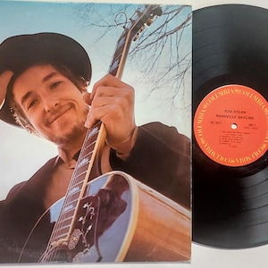 Vintage Vinyl Record Album by Bob Dylan titled Nashville Skyline