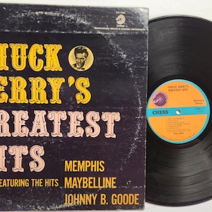Vintage 1964 Vinyl Record Album by Chuck Berry titled Chuck Berry&#39;s Greatest Hits