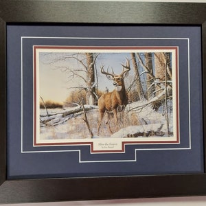 Stampa artistica incorniciata con passepartout 17 x 21 Wildlife Deer di Jim Hansel intitolata After The Season