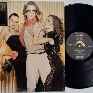 Vintage 1979 Vinyl Record Album by Bob Welch titled Three Hearts