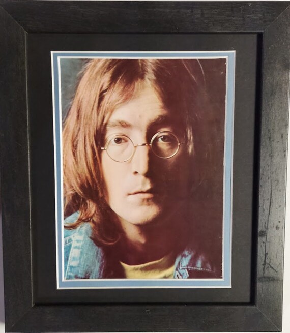 Framed & Matted 12 X 14 Portrait Art Print of John Lennon of the