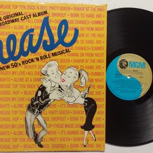 Vintage Vinyl  Record Album by  Various artists titled Grease - The Original Broadway Cast Album