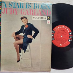 Vintage 1961 Vinyl Record Soundtrack Musical Album by Judy Garland titled A Star Is Born