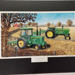 Matted art print that fits into a standard 18 x 24 matted titled John Deere 4000 Series