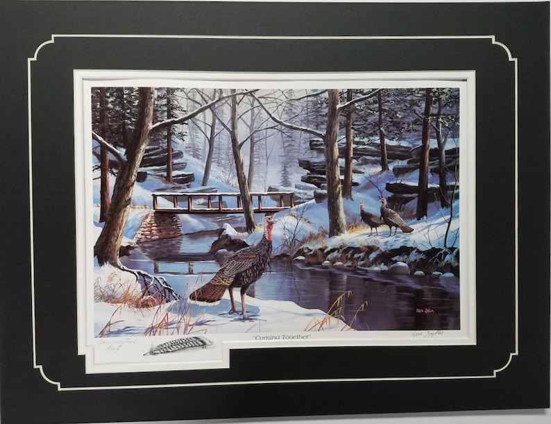 Matted Wildlife Art Print 18 X 24 Wild Turkey by Ken Zylla Etsy