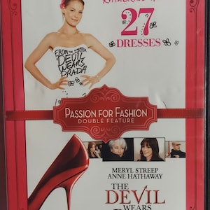 DVD  Double Feature  titled 27 Dresses  /The Devil wears Prada Katherine Heigl & Anne Hathaway