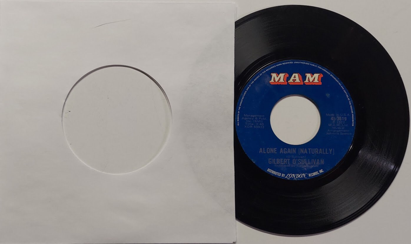 Gilbert O'Sullivan 45 RPM Save It / Alone Again (Naturally)