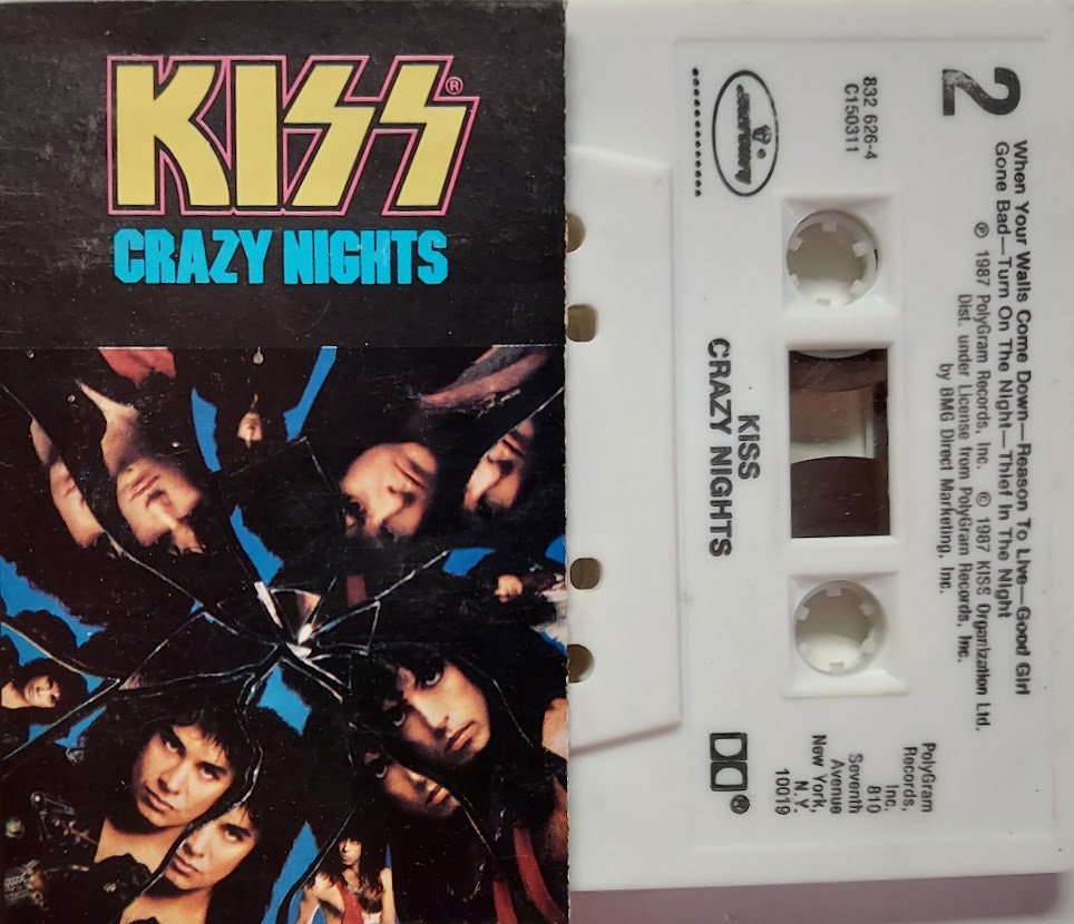 Cassette 1987 Vintage Music by Kiss Titled Crazy Nights - Etsy