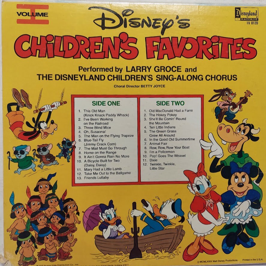 Disney's Christmas Favorites Vinyl Record Lp Album VG Larry Groce the  Disneyland Sing Along Chorus 