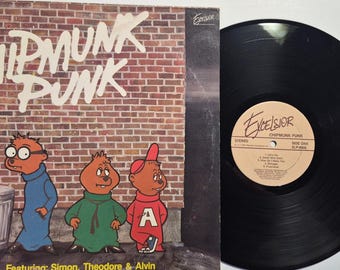 Vintage Vinyl Record Album by The Chipmunks titled Chipmunk Punk