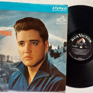 Vintage Vinyl Record Album by Elvis Presley  titled Elvis Sings Christmas Songs Elvis&#39; Christmas Album