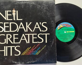 Vintage 1977 Vinyl Record Album by Neil Sedaka titled Neil Sedaka's Greatest Hits