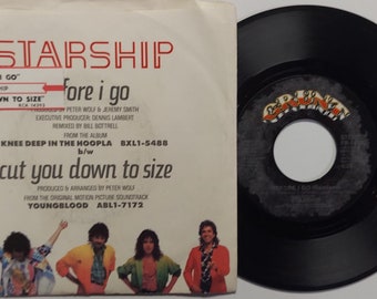 Vintage 1986 Vinyl, 7", 45 RPM, Single by Starship titled  Before I Go / Cut You Down To Size