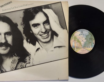 Vintage 1976 Vinyl Record Album by The Bellamy Brothers titled Featuring "Let Your Love Flow" (And Others)