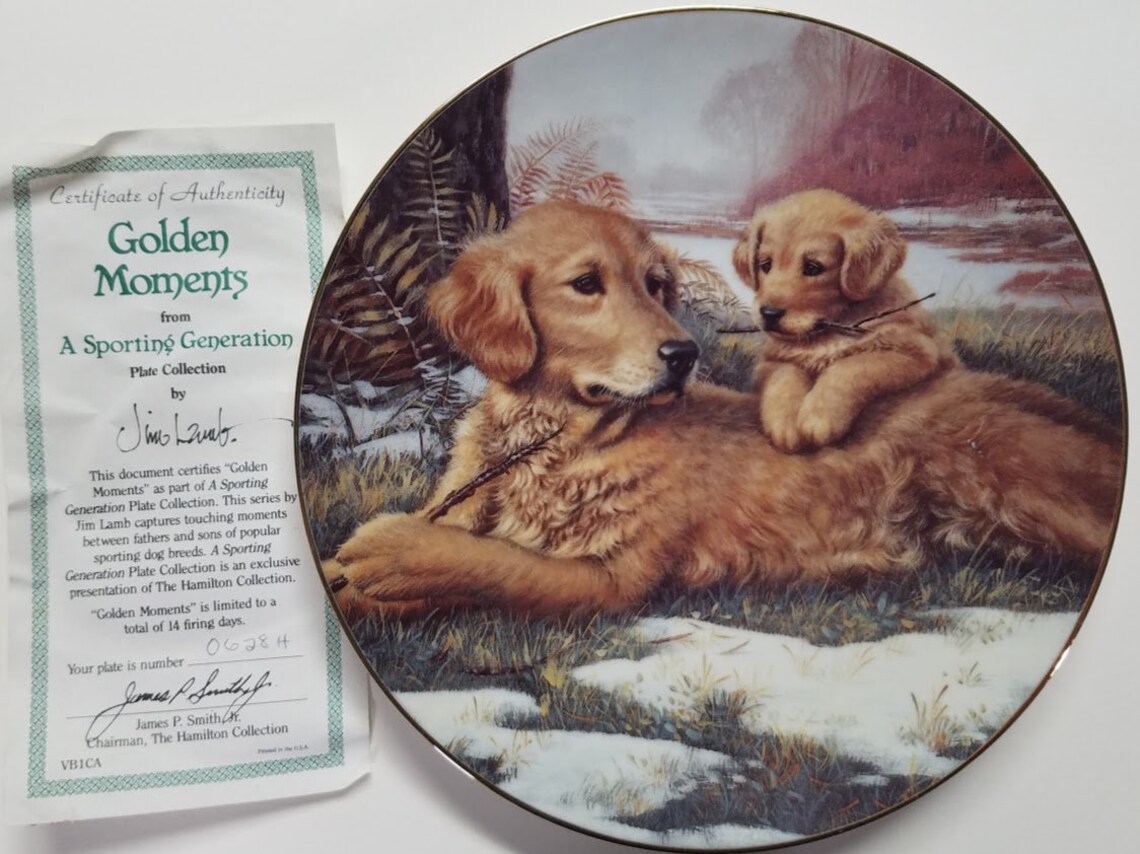 Collectors Plate 8 Pulgadas Cachorro por el artista Jim Lamb Etsy