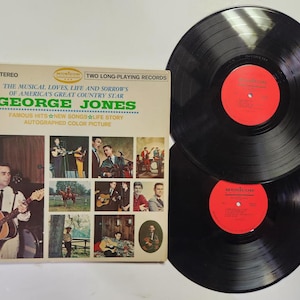 Vintage 1967 Vinyl Record Album by George Jones  The Musical Loves, Life and Sorrow&#39;s of America&#39;s Great Country Star