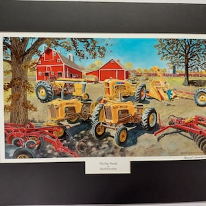Stampa artistica con passepartout 18 x 24 di un trattore Minneapolis Moline di Russell Sonnenberg intitolata Star Family
