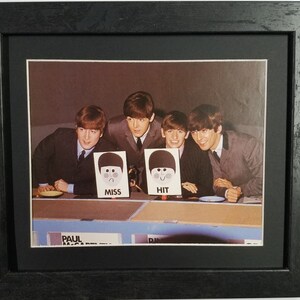 Framed Beatles rare art print 12  x 14 George, John Paul & Ringo at Press Conference