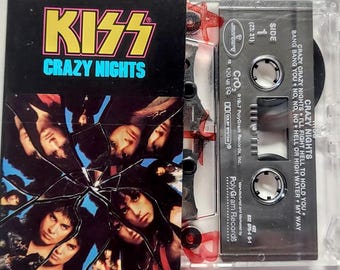Cassette 1987 Vintage Music by Kiss Titled Crazy Nights - Etsy