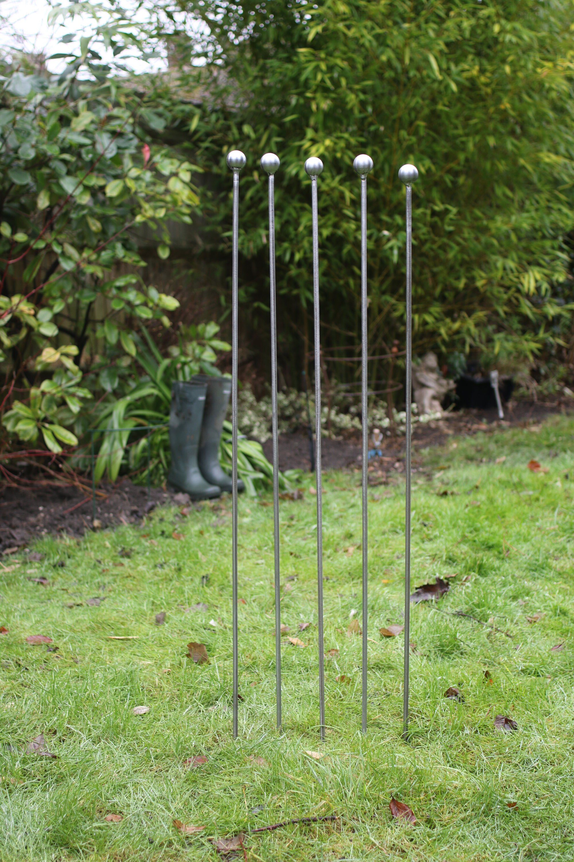5 X Solid Steel Ball Topped Garden Stake / Support Etsy UK