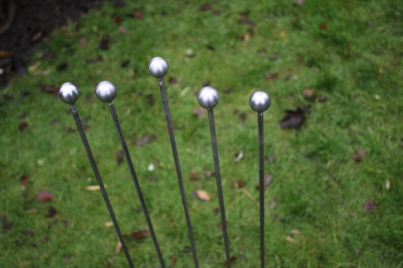5 X Solid Steel Ball Topped Garden Stake / Support Etsy