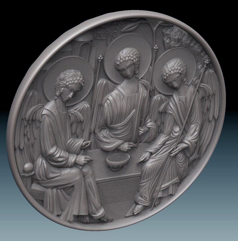 Holy Trinity Orthodox icon 3D STL Model for CNC | Etsy