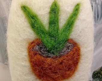 Aloe Vera natural soap felted in sheep's wool