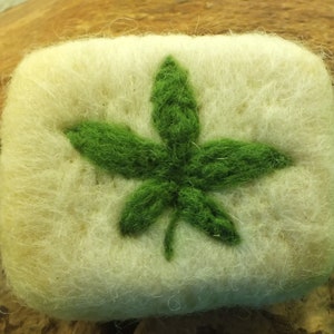 Hemp soap felted in sheep&#39;s wool