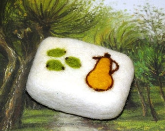 Olive oil soap felted in sheep's wool