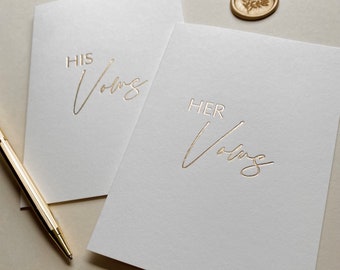 His Vows/Her Vows - A6 Hot Foiled Wedding Vows Cards