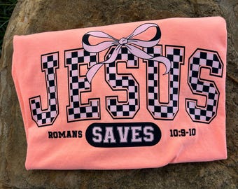 Jesus Saves Graphic Tee: Christian Faith Shirt