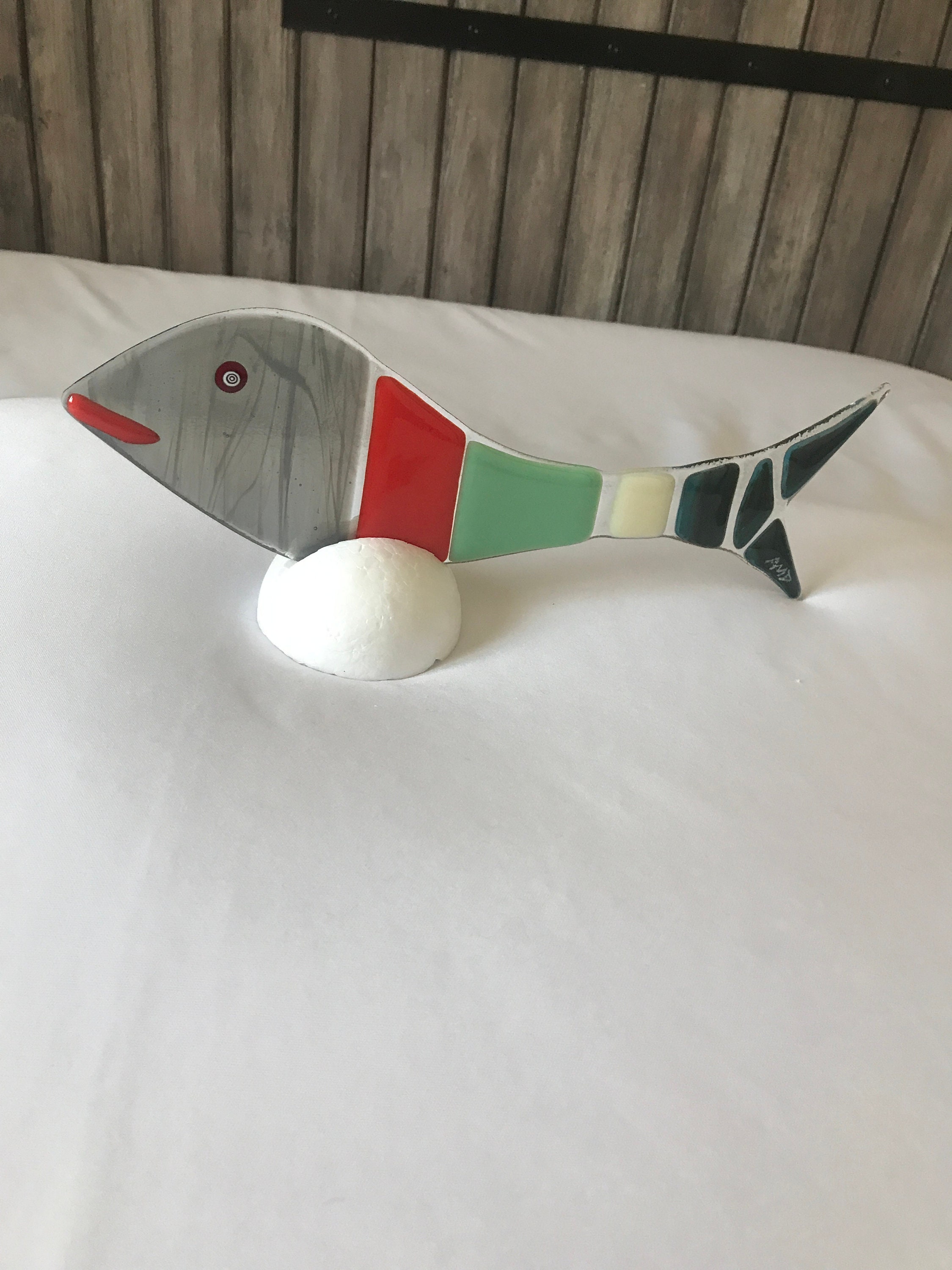 Poisson Multicolore en Verre Fusionné