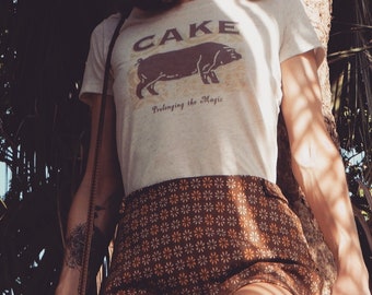Vintage CAKE oatmeal Small graphic t-shirt