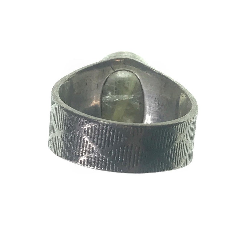Golden rutile quartz ring size 9 US handmade tribal design geometric design silver 925 silversmith