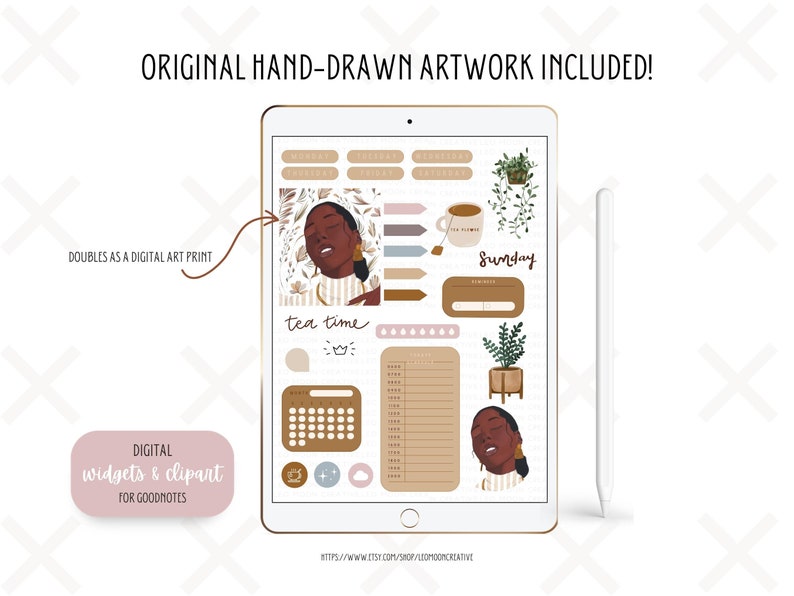 Clipart for Goodnotes Widgets Digital Stickers Black Woman Etsy