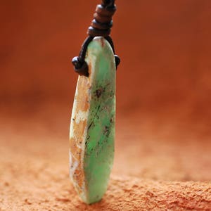 Chrysoprase gemstone pendant,green image 4