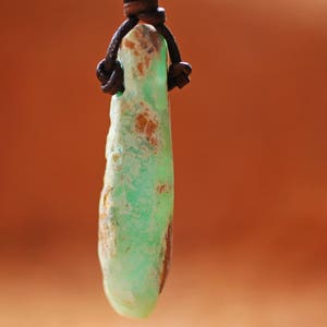 Chrysoprase gemstone pendant,green image 2