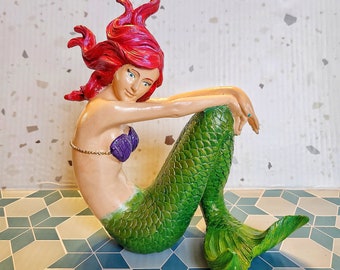 Mermaid statue - Repainted ceramic