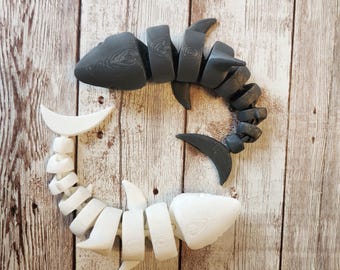 flexi shark/Shark/3d printed shark/fidget toy/fidget/shark toy
