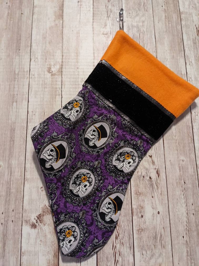 Nightmare before Christmas/ christmas stocking/ stockings/ halloween/ jack skellington/ sally/ christmas/ living room Goth bride/groom