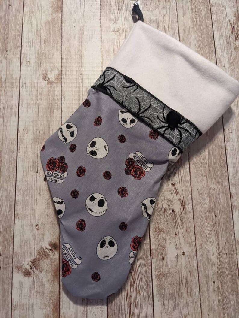 Nightmare before Christmas/ christmas stocking/ stockings/ halloween/ jack skellington/ sally/ christmas/ living room Master of fright