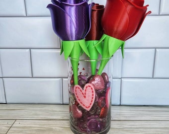 3D Printed Forever Rose, Unique Home Decor/Valentines day/valentines rose/valentines rings/ring holder