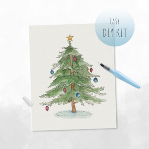 DIY Kit- Watercolor Christmas Tree | Easy Paint Kit