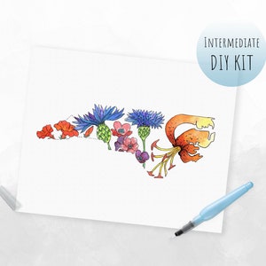 DIY KIT- Watercolor North Carolina Wildflowers (Craft Kit for Adults)