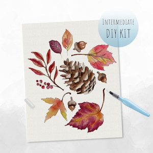 DIY Kit- Watercolor Fall Leaves | Beginner Watercolor Kit